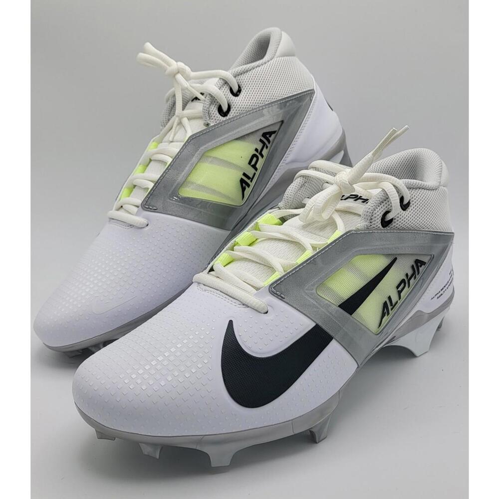 Nike Alpha Menace 4 Pro Football Cleats White Black FD7037-100 Men's Size M 11.5